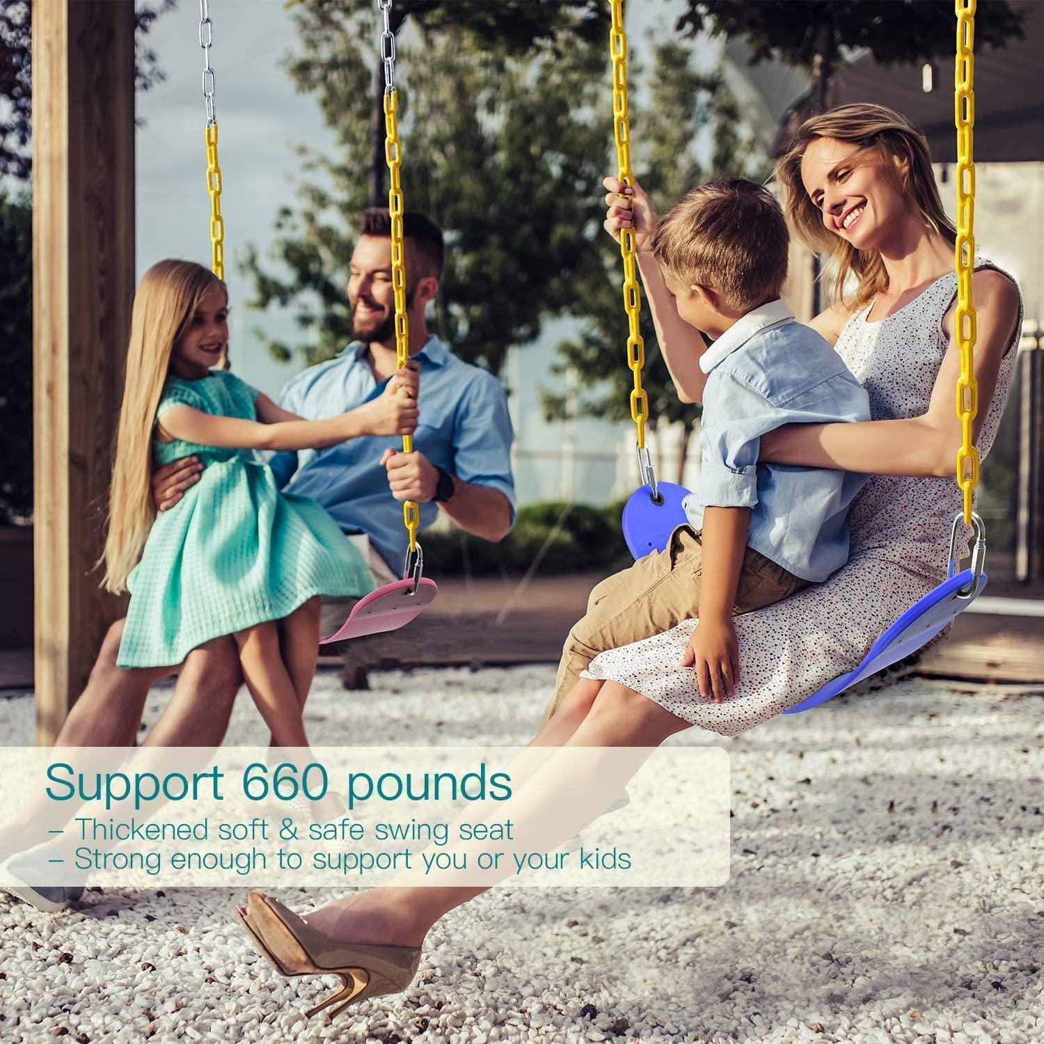 Outdoor Heavy Duty Swing Seat Set Accessories Replacement With Anti-Rust Chains