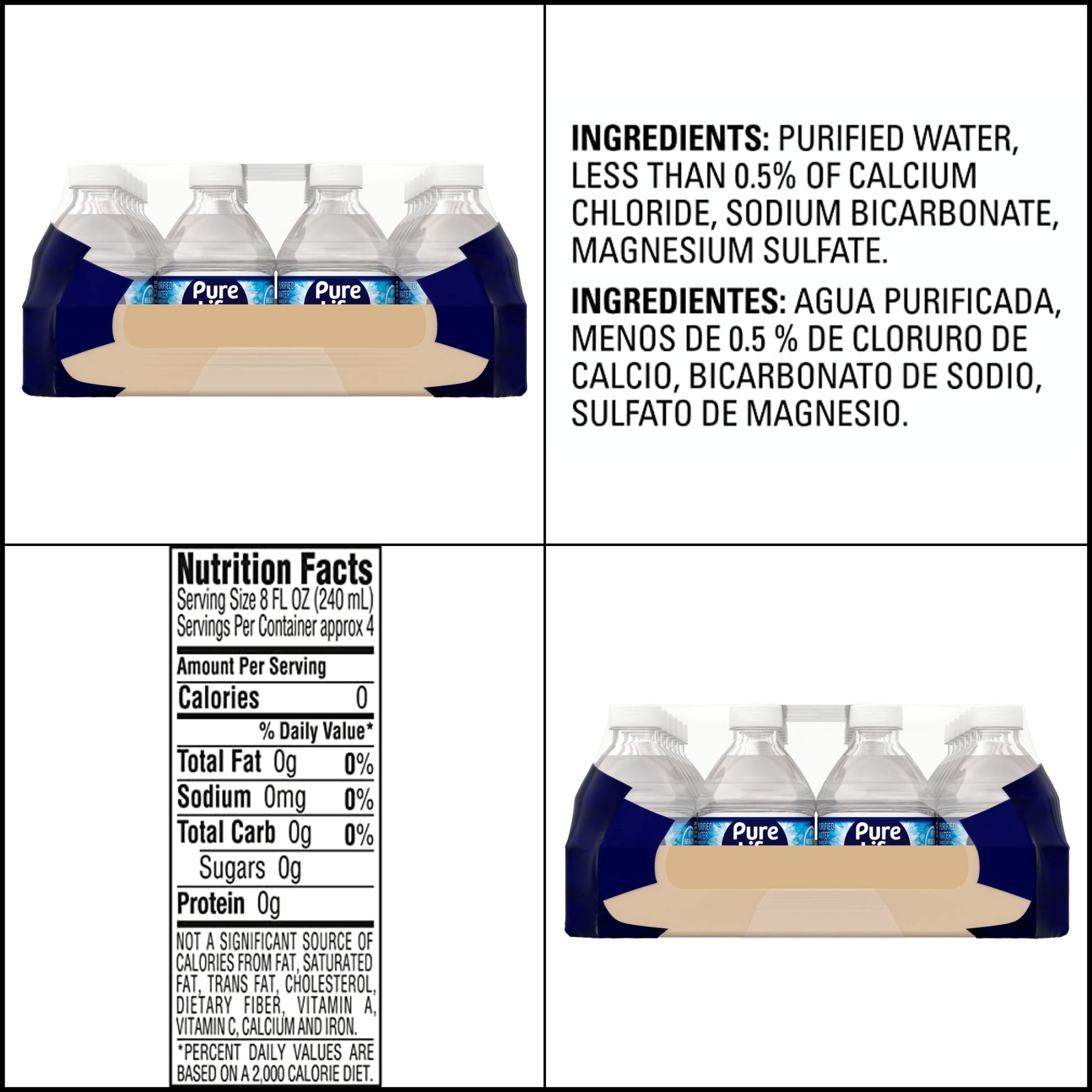 Pure Life, Purified Water, Plastic Bottled Water, (24 Pack) & (8 Fl Oz)....