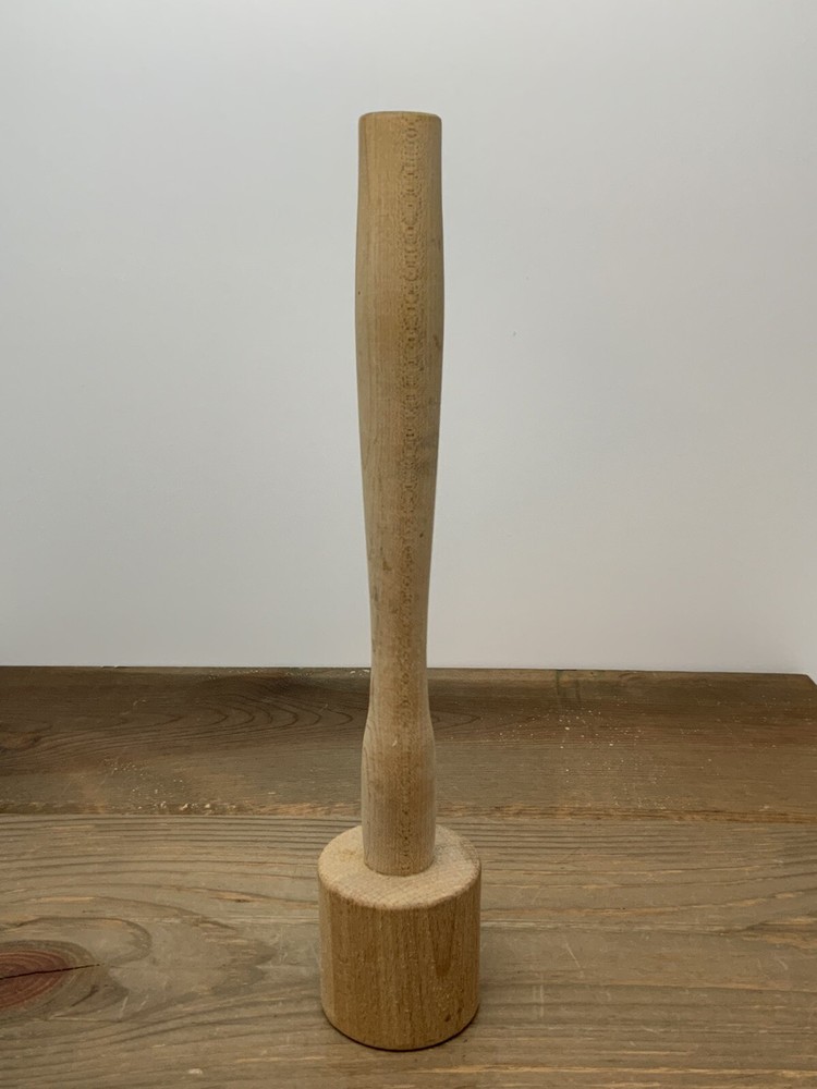 Vintage Solid Wood Pusher Mallet Long Handle 10.5” Excellent