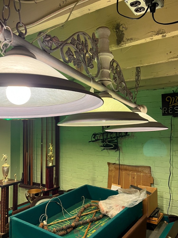 White Floral Design Pool Lights for Pool Table