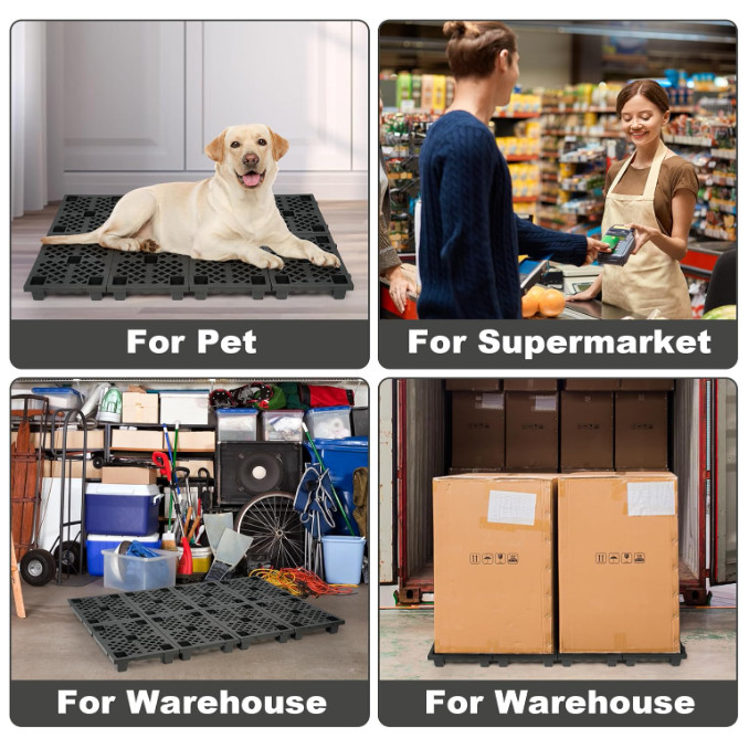 8Pcs Plastic Pallets Lightweight Moisture-Proof Floor Pallet Interlocking