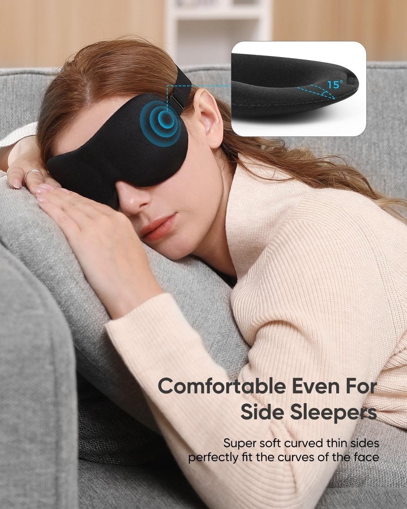 Perfect Sleeping Solution: 3-Pack Adjustable 3D Eye Masks for Complete Darkness