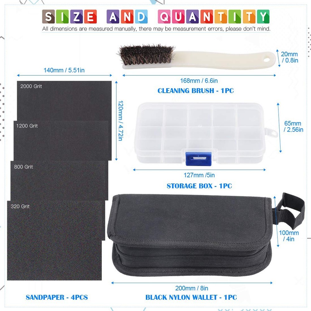 GLARKS 12pcs Mini Assorted Wood Rasp Set Include Brush and Storage Box Black