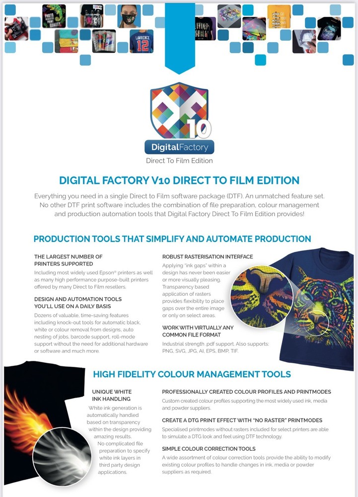 CADlink Digital Factory v10 DTF Edition rip software Down Load Code