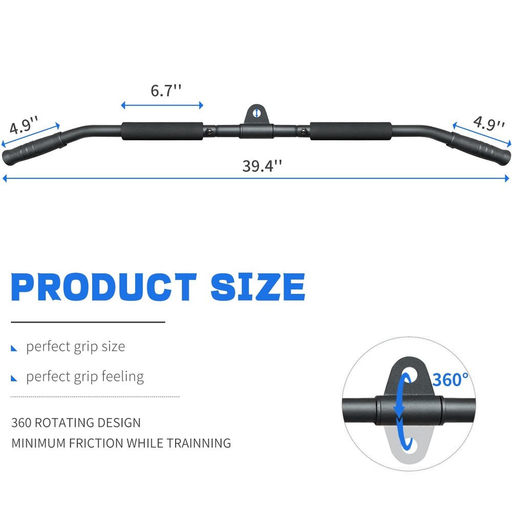 Rotating LAT Pull Down Bar 39.4'' LAT Pulldown Attachments for Pulley System ...