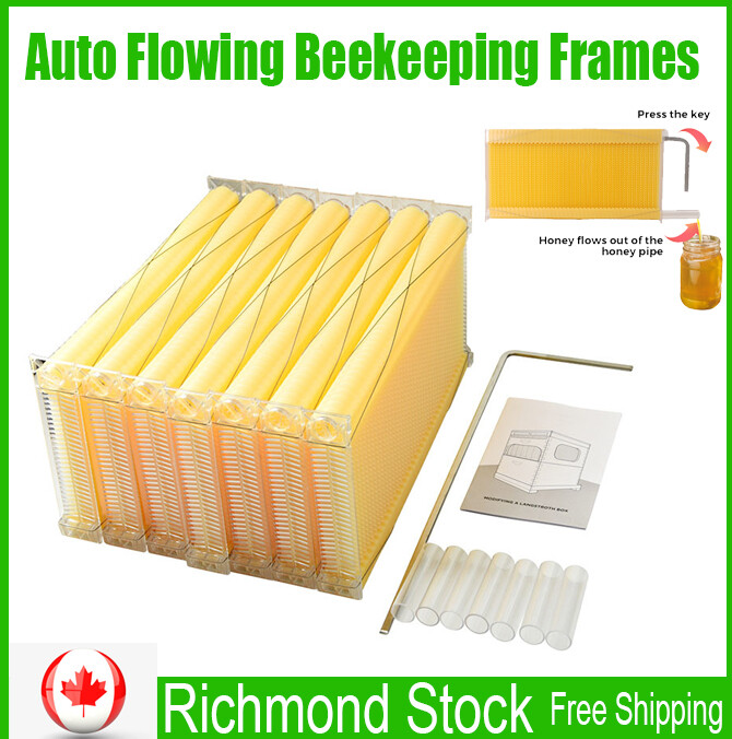 7 Auto Shed Beehive House Boxes Upgraded Honeycombe Bee Frames Beekeeping Frames