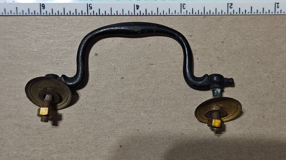Antique Brass Handle for Microscope Box with Washers and Nuts