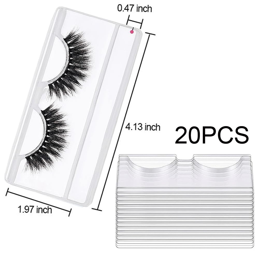 40pc Empty Eyelash Packaging Boxes with 20 Lash Trays False Lash Case Silver