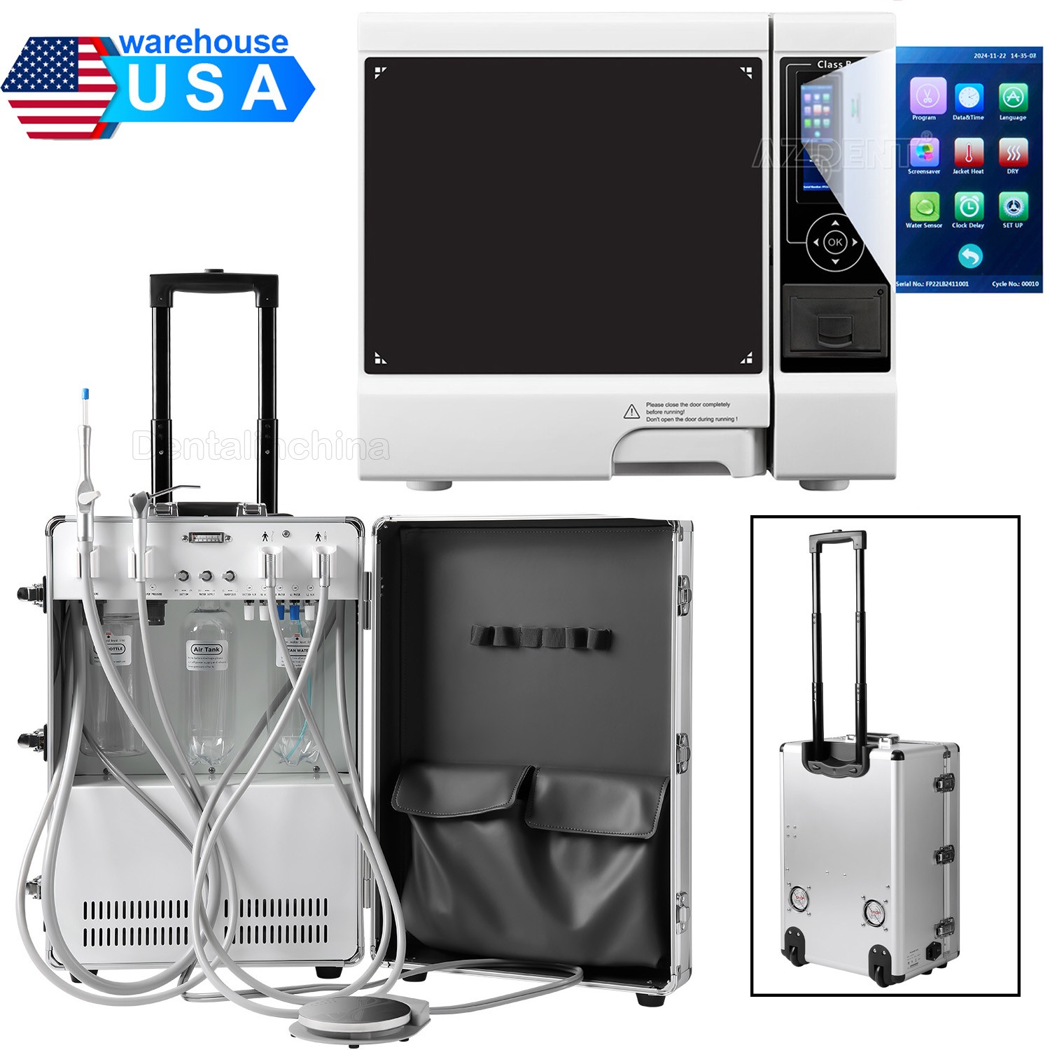 Class B Dental Autoclave Vacuum Steam Sterilizer /Delivery Unit Air Compressor