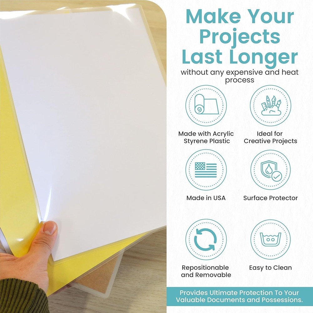 Versatile Self-Adhesive Book Cover Protective Liner – 60'' Long Roll