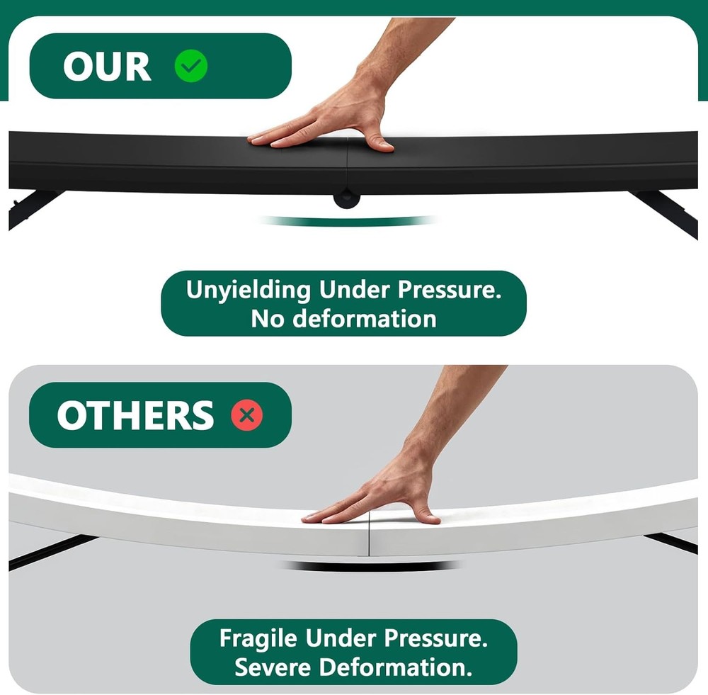 Folding Table 4FT Heavy Duty Plastic Table with Handle, Foldable&Portable, Fold-