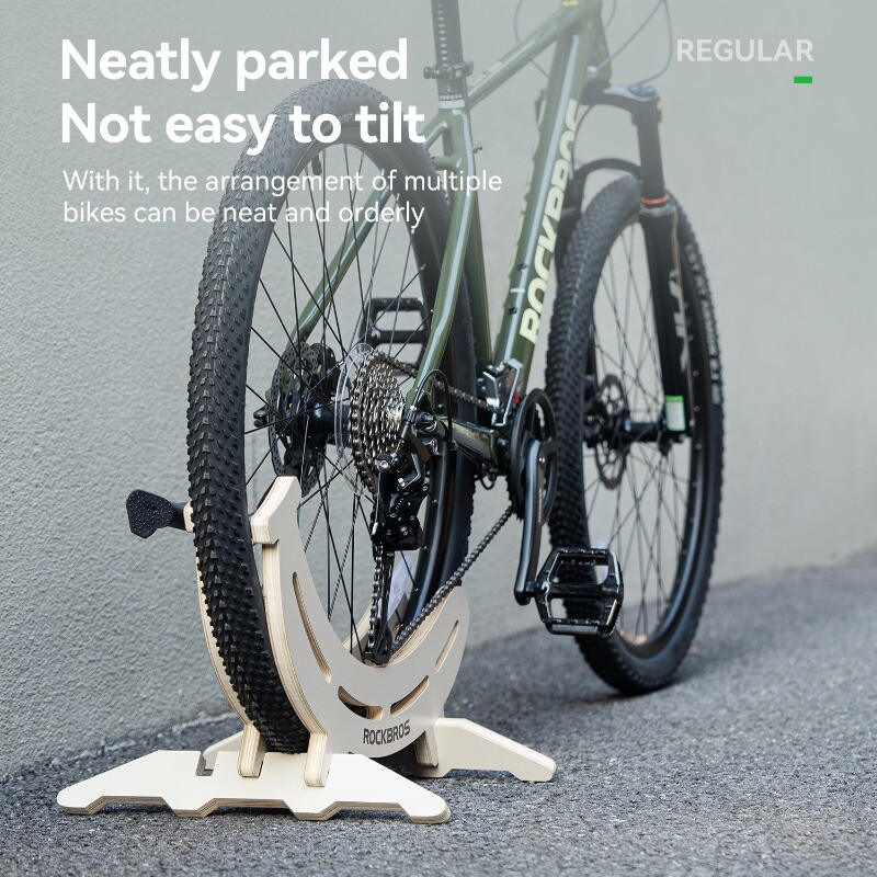 ROCKBROS Wooden Bike Stand Easy Bicycle Storage Rack For Road Mountain Bikes