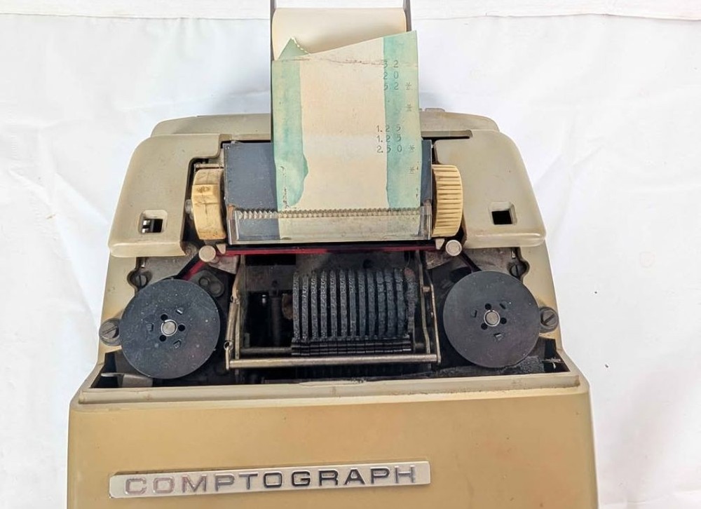 Walther Comptograph Adding Machine Model 12CL Vintage Mechanical Printing Office