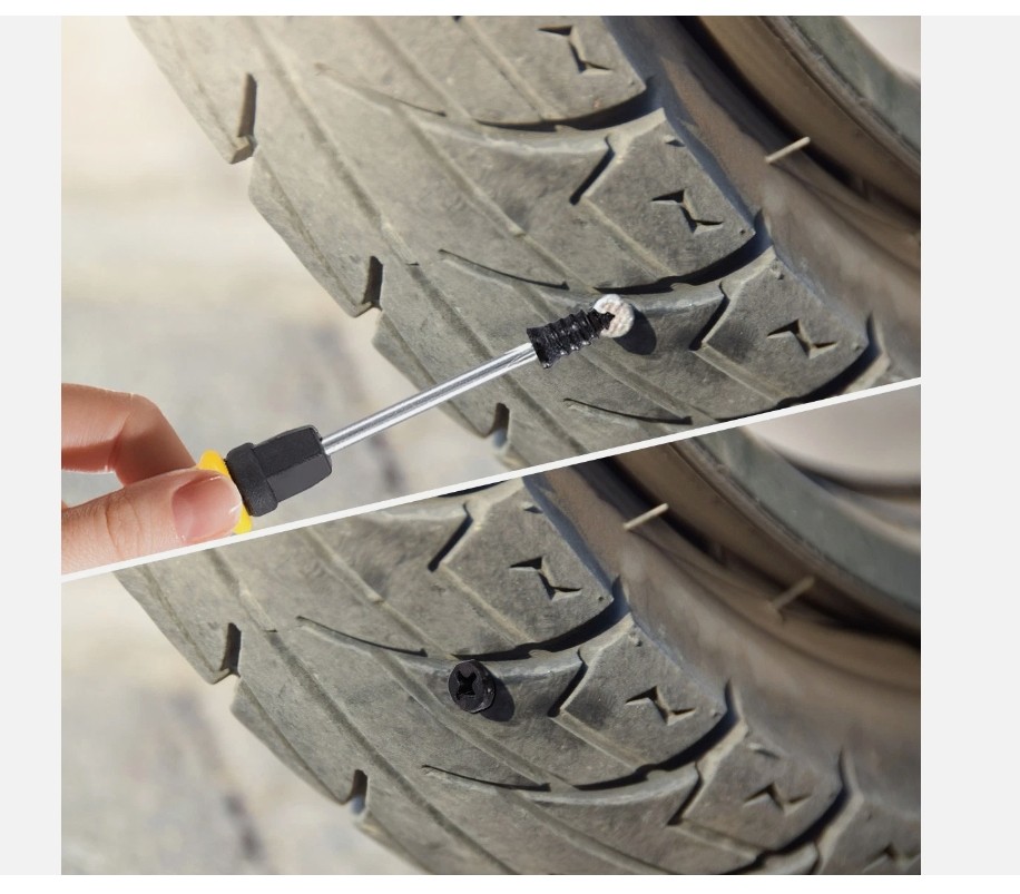 100Pcs Tire Repair Rubber Nails Tyre Puncture Repair Screws Kit with Screwdriver