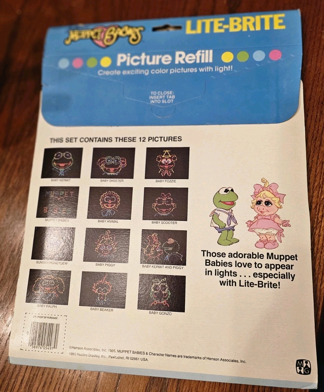 NEW Vintage 1985 Jim Henson's Muppet Babies Lite-Brite Picture Refill Set Sealed