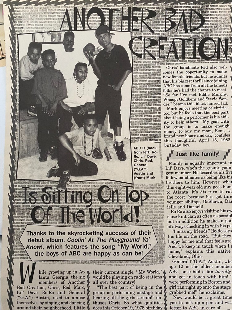 Another Bad Creation, Full Page Vintage Clipping