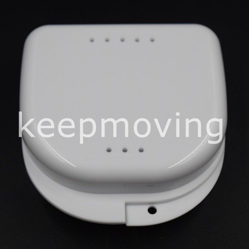 White Dental Orthodontic Retainer Denture Storage Case Box Container 1 Pcs