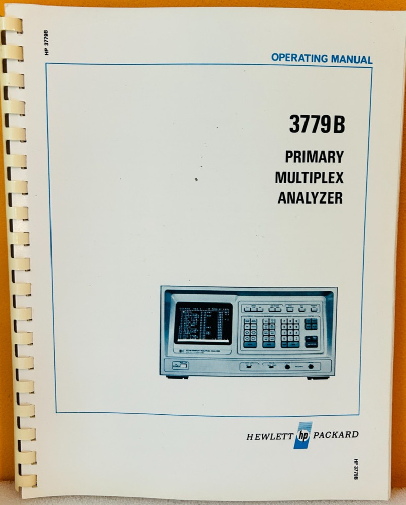 HP 03779-90002 1979 3779B Primary Multiplex Analyzer Operating Manual.