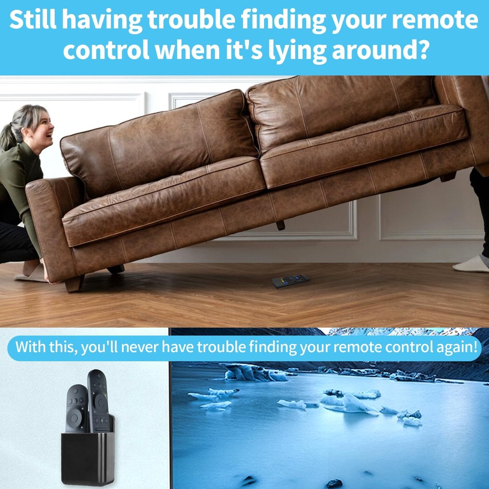 Remote Holder Wall Mount 2 Pcs | Practical Storage for TV, Pens, Scissors