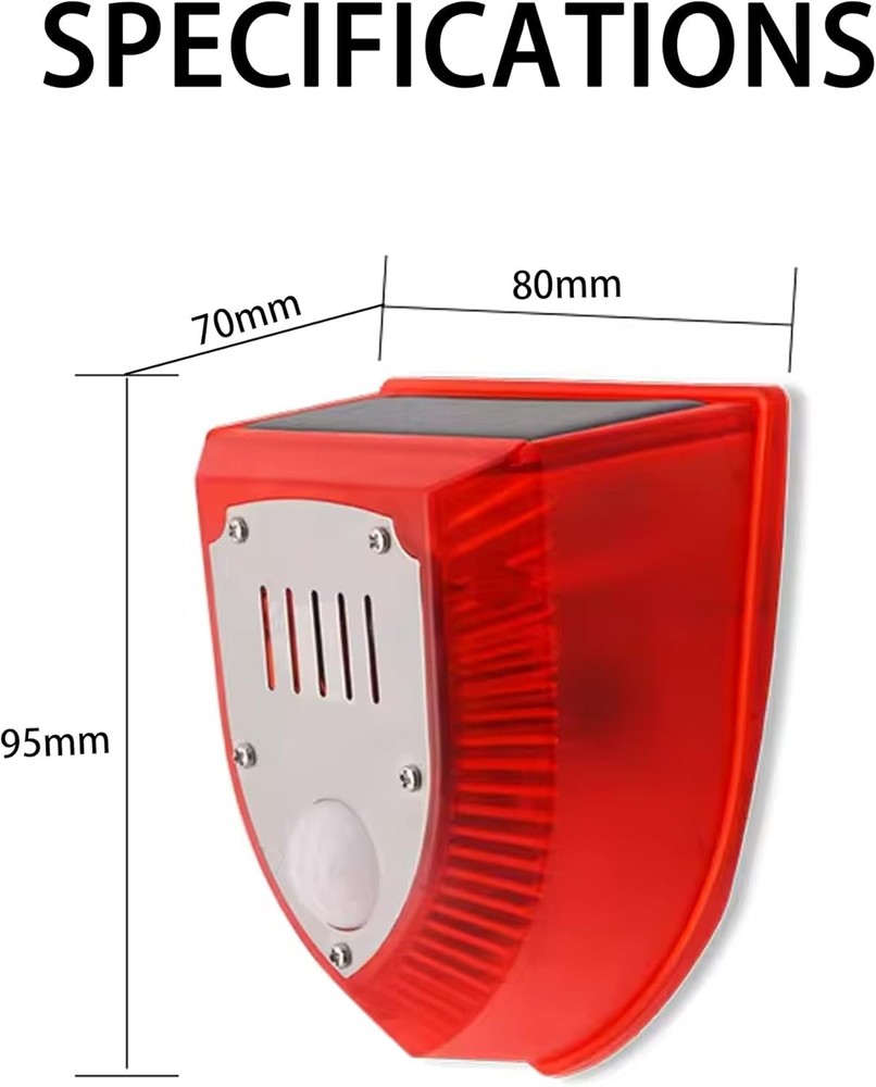 6Pack Solar Alarm LED Light Strobe Wireless Motion Sensor Detector Warning Lamp