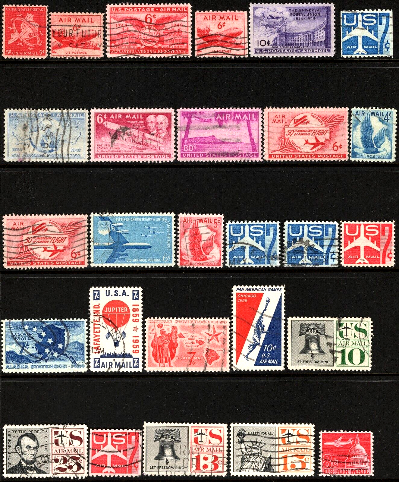 Used Lot of 100+ US Airmail and Special Delivery Stamps All Different