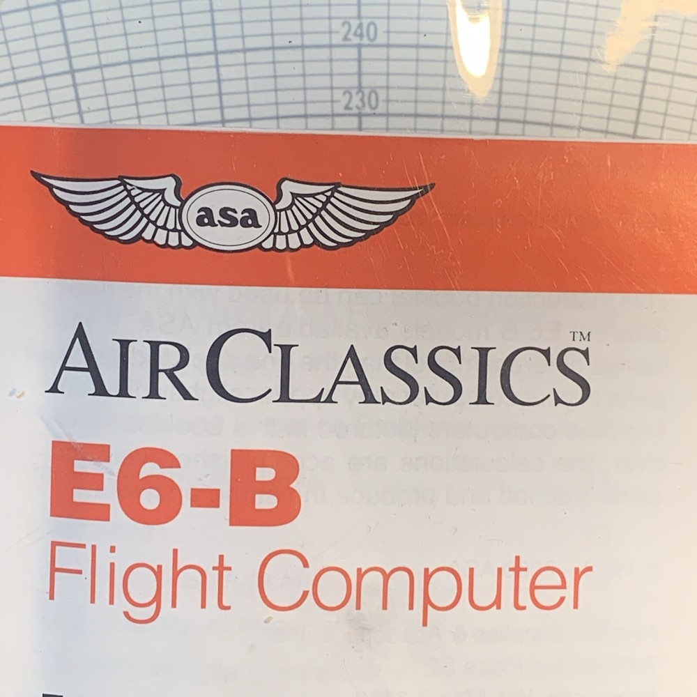 ASA Air Classics L E6-B Flight Computer Instructions & Clear Plastic Sleeve