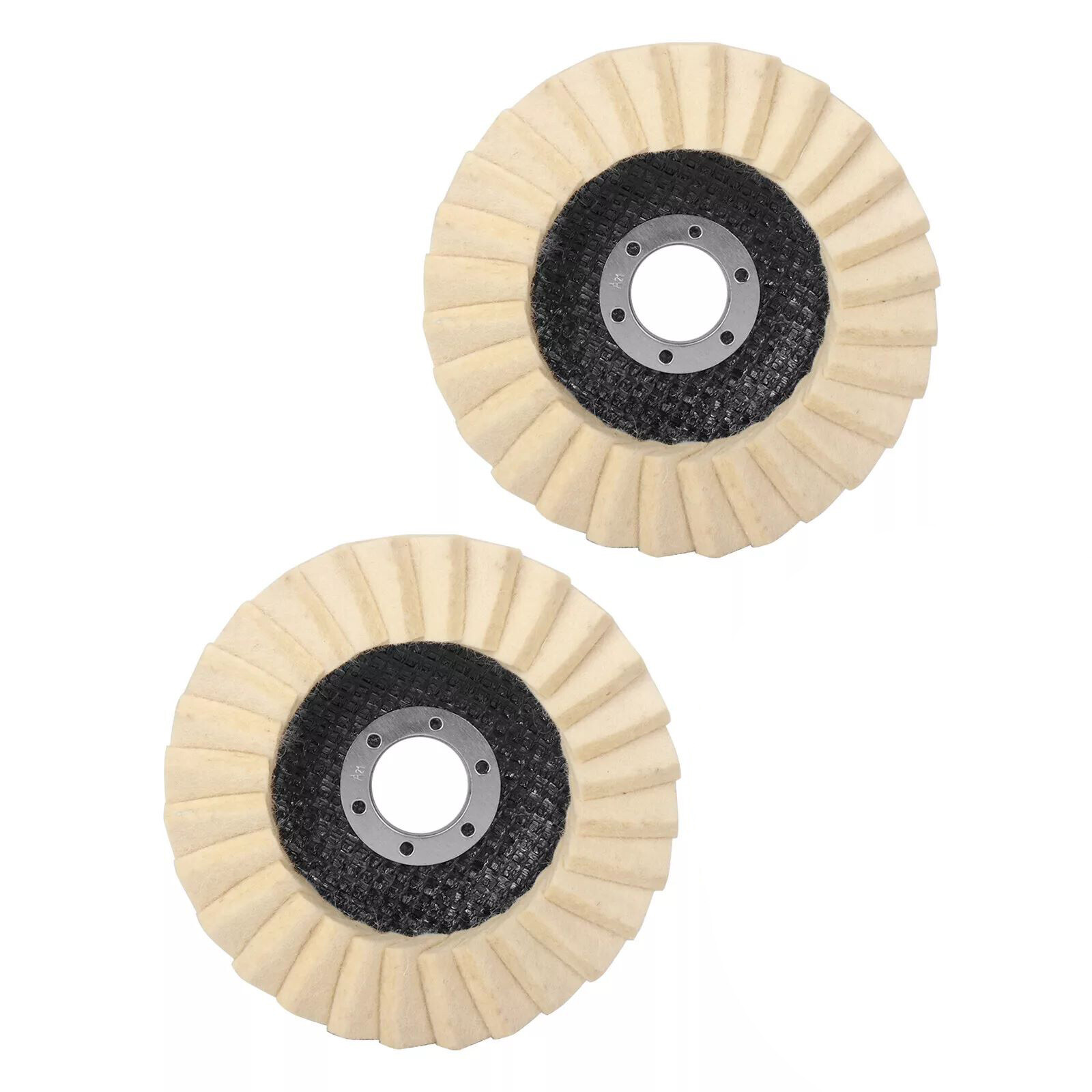 2Pcs 115MM Wool Felt Flap Disc Finishing Wheel Buffing Pads For Angle Grinder