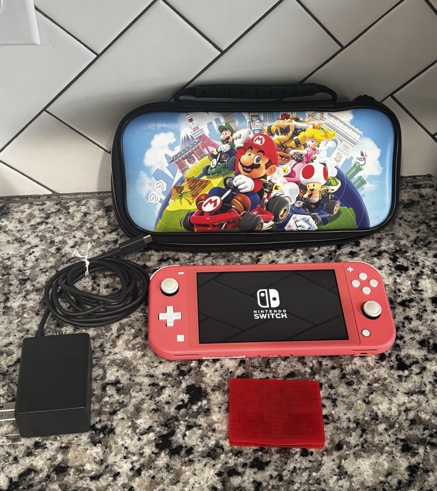Nintendo Switch with games and controller