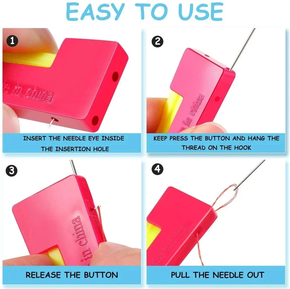 2X AUTOMATIC NEEDLE THREADER THREAD DEVICE EASY STITCH THREAD TOOL SEWING