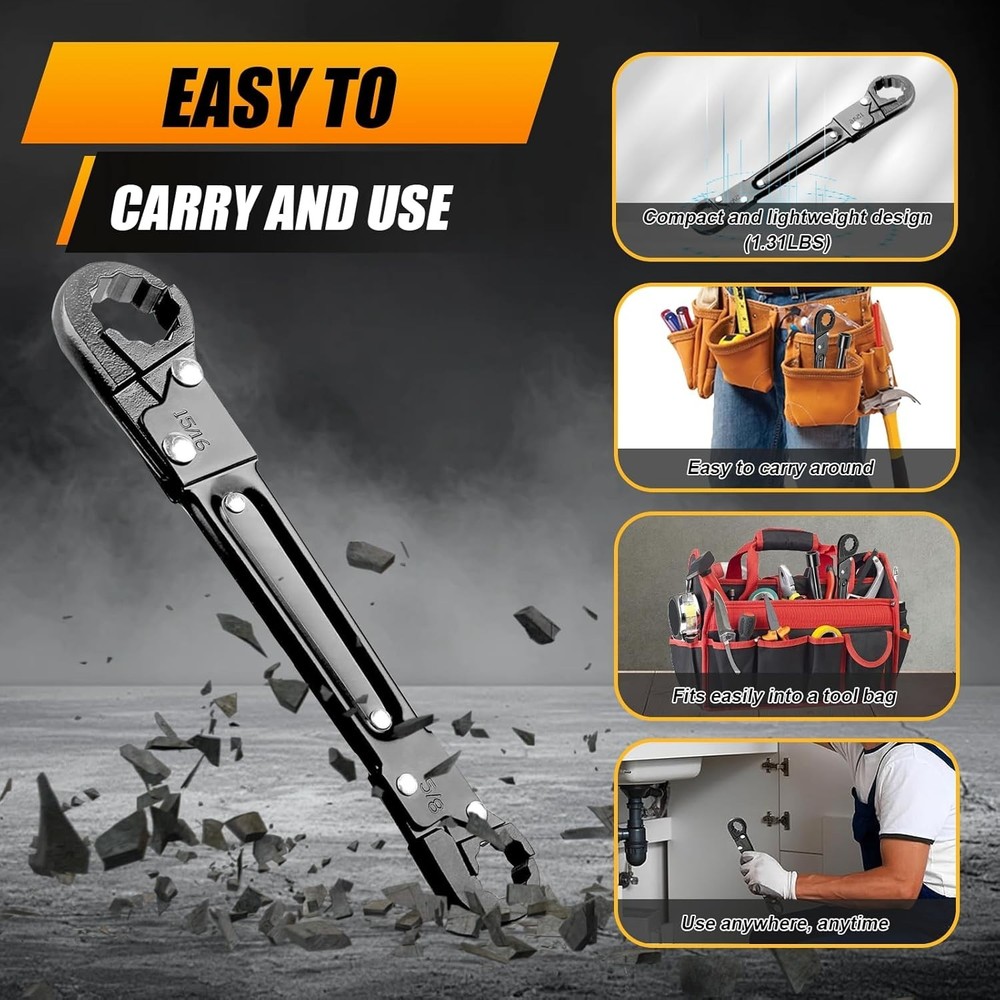 Compact Dual-Action Angle Stop Wrench - Essential Tool for Plumbing Projects