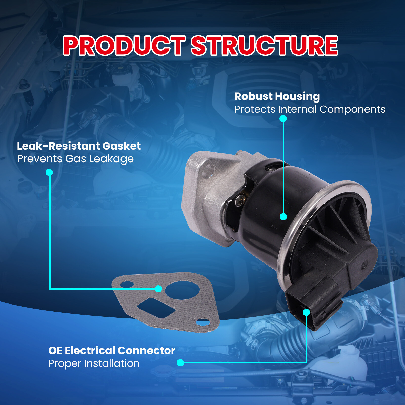 18011RNAA00 EGR Valve for 2006-2011 Honda Civic 1.8L GAS SOHC FWD