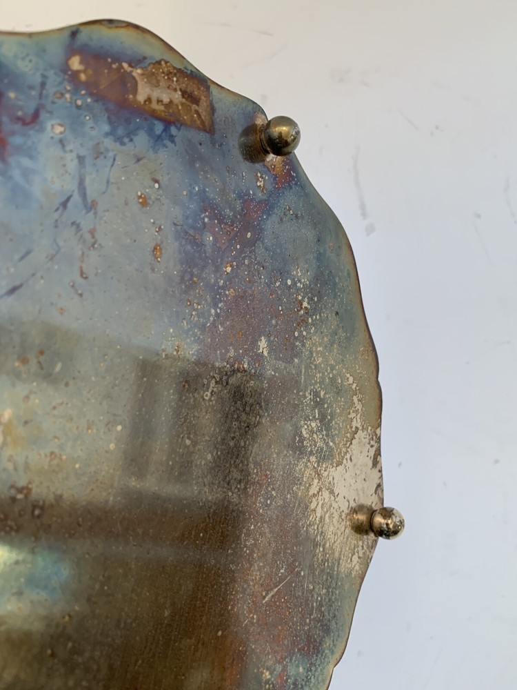 6.5" Diameter Silverplate Trivet Silver Plated Floral and Leaf Design