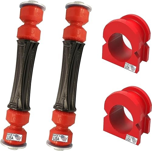 4PC Front Sway Bar Stabilizer Link Kit + CODE RED Front Link & Bushing Kit