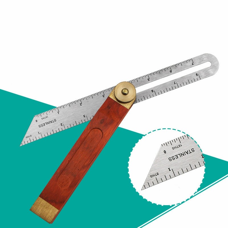 Adjustable Bevel Angle Ruler Horizontal Sliding Wood Marker Measuring Tool