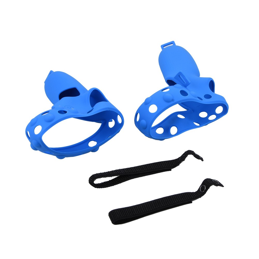 2Pcs Handle Grip Cover Silicone+Nylon Strap For Oculus Quest 2 VR Controller
