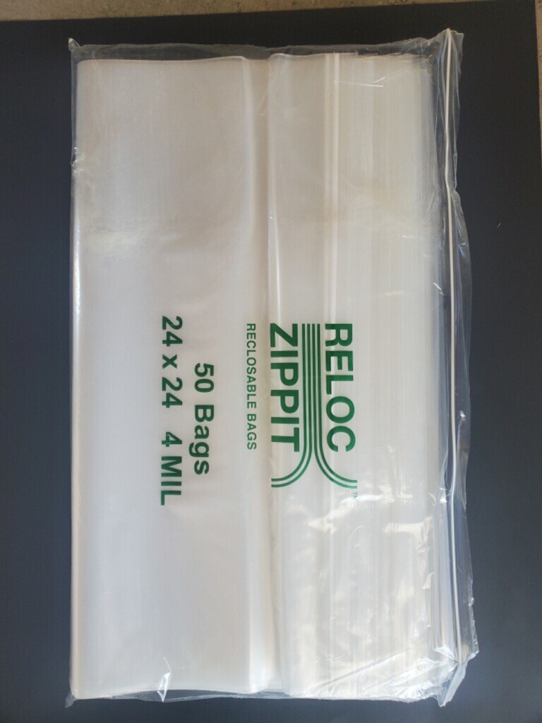 2x3 to 24x24 Clear HD Reloc Zippit Lock Seal Top Reclosable Zip-lock Bags 4Mil