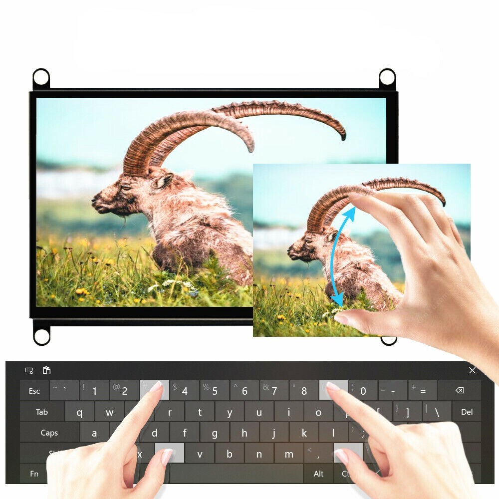 7" Capacitive Touch Screen USB HDMI IPS TFT LCD Display 1024*600 Raspberry Pi