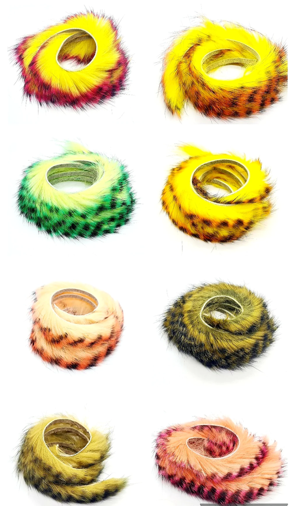 Fly Tying Materials Barred Zonker Strips, Rabbit Strips, ALL COLOURS AVAILABLE