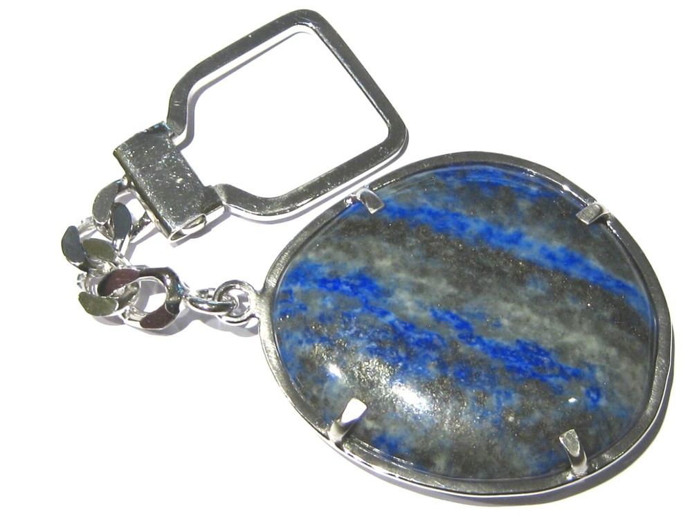 silver lapis lazuli keychain