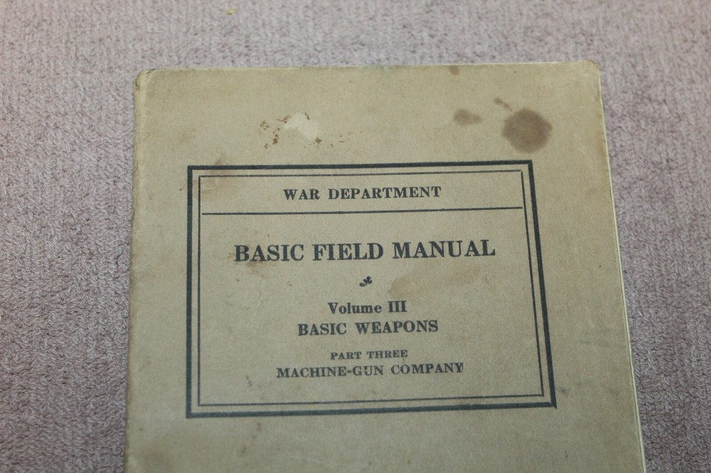 Original Pre WW2 U.S. War Dept "Basic Weapons" "MG Company", Named & 1932 dated