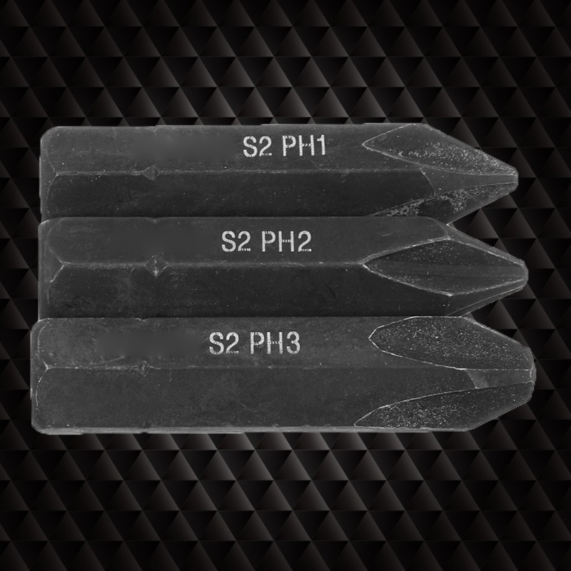 3 Pieces Replaceable Screw Impact Bit Strong Bit PH1 / PH2 / PH3