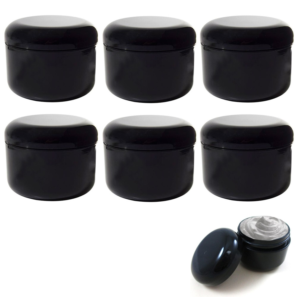 6 Pc Plastic Jars Cosmetic Sample Container High Quality Cream