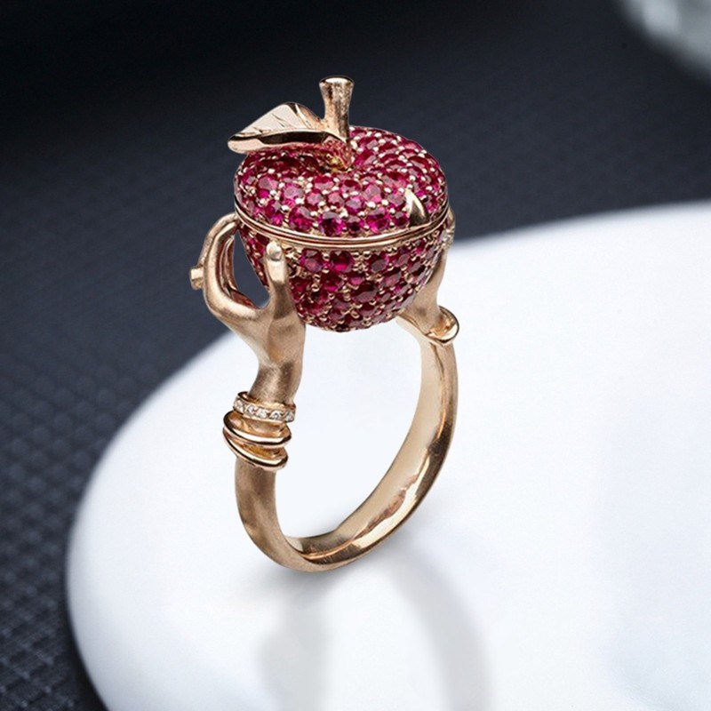 Apple-shaped women's ring/yu178