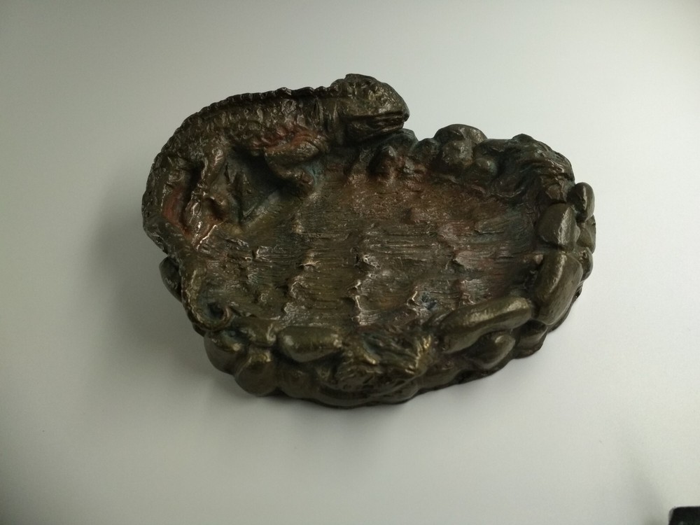 Lizard - salamander, Soviet bronze ashtray, *30