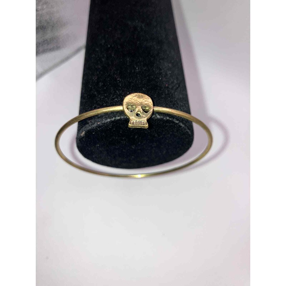 Skull Gold-Tone Thin Bangle 2 5/8" Bracelet!