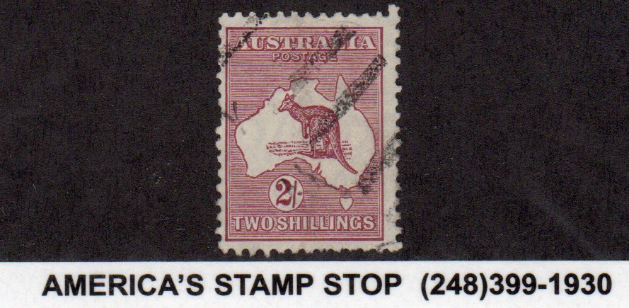 1929 Australia SC 99, 2sh Red Brown, Kangaroo & Map - Used