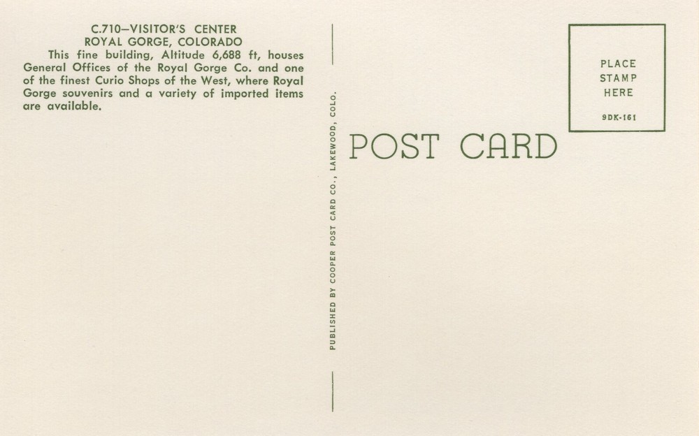 VISITOR'S CENTER, ROYAL GORGE, CO - PC3435