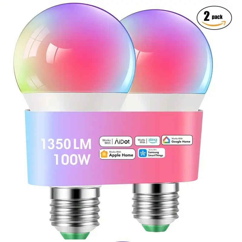 Bulbs Color Bluetooth Mode Bulbs, Dual 2-Pack 100W, 3-Pack and Smart Adjustable