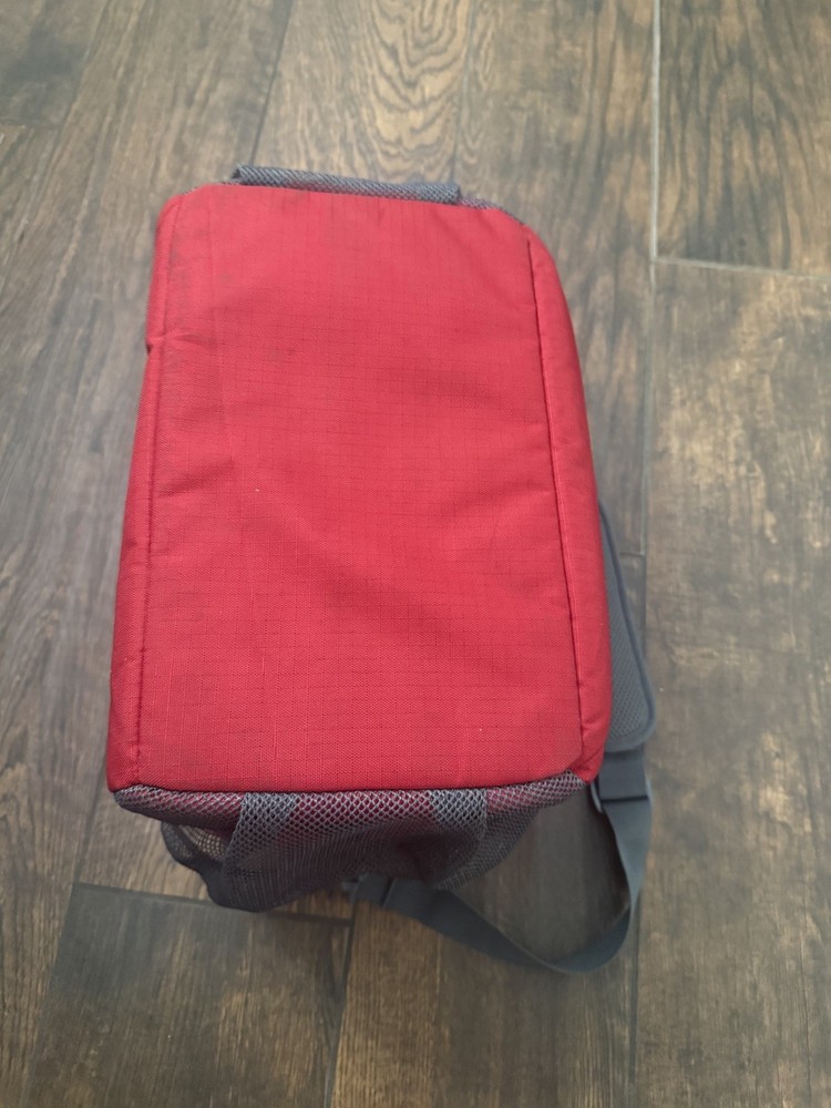 Red Eddie Bauer Softside Zippered Cooler With Handle And Shoulder Strap