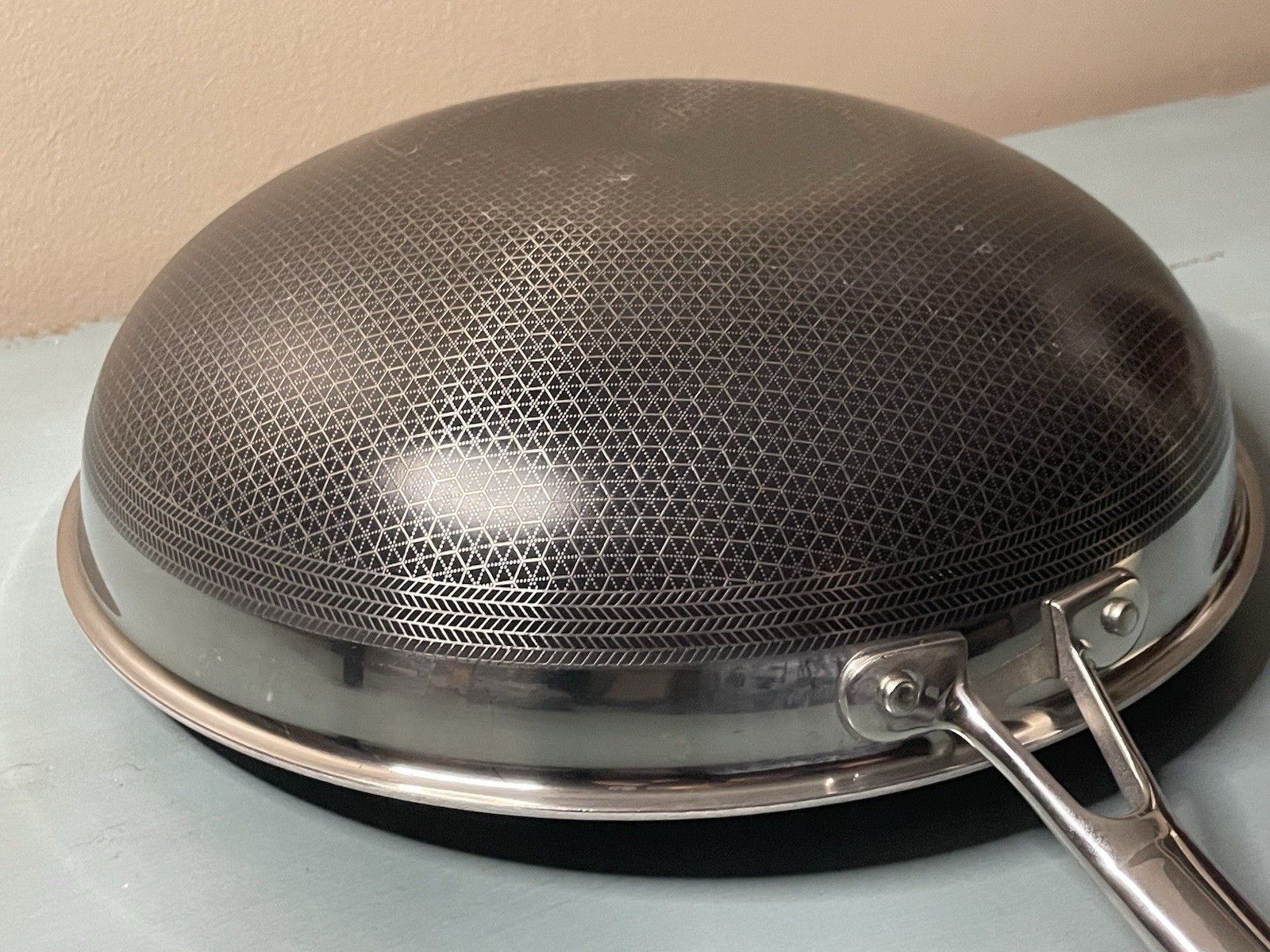 Hexclad 12" Wok Hybrid Stainless Steel Nonstick Pan Used no lid (W26)